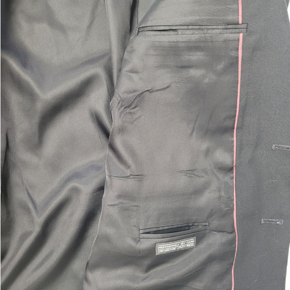 Men's Stafford Center Vent 2 Button Black Wool Vintage‎ Blazer Jacket - Picture 11 of 13